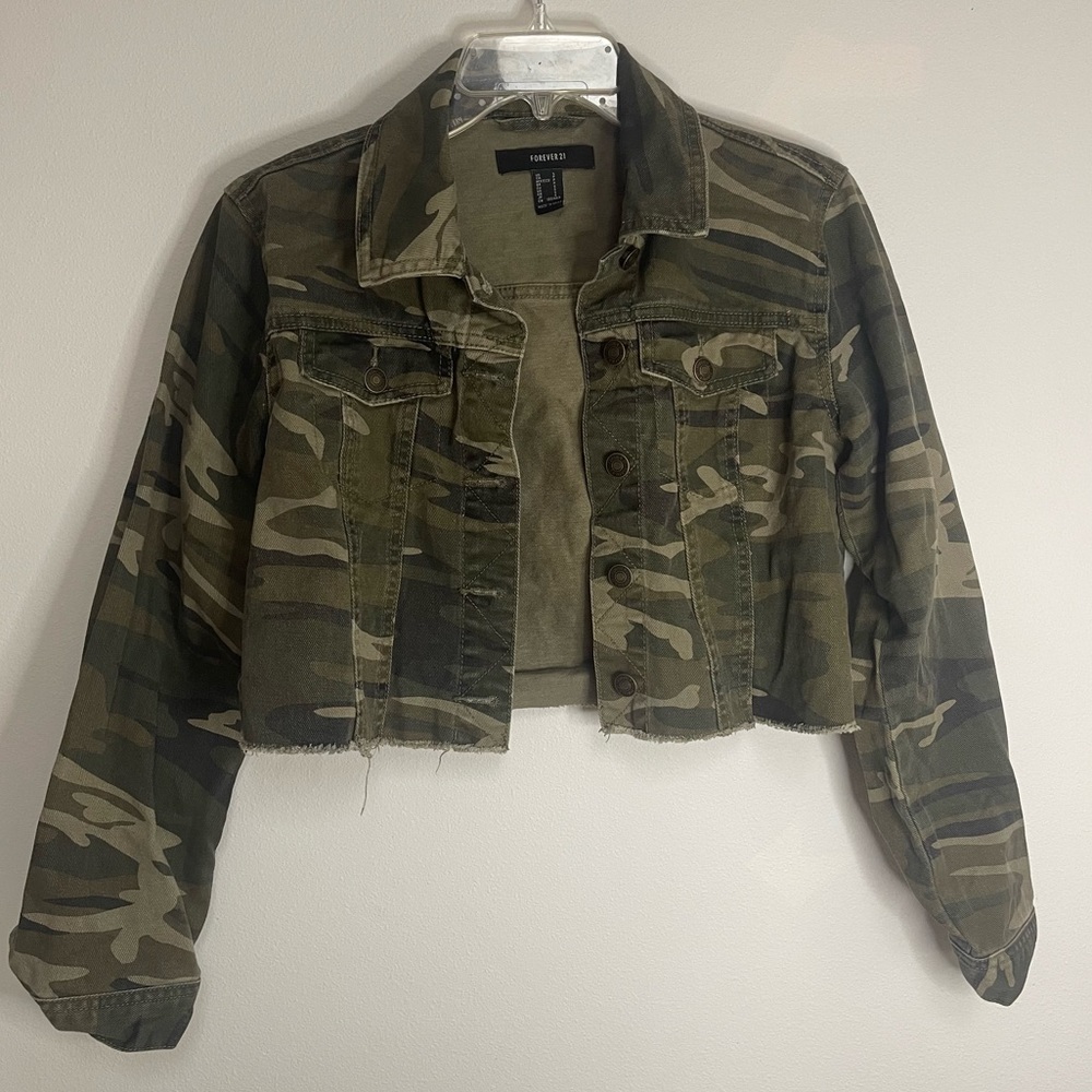 Forever 21 Crop Top Jean Jacket